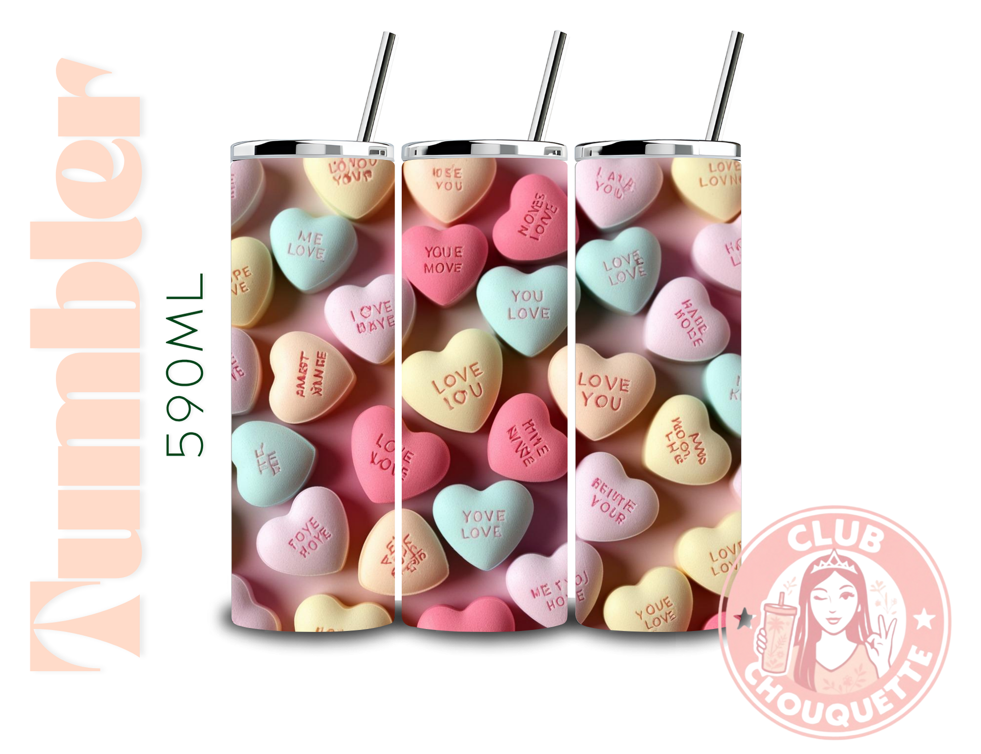Tumbler Thermos Heart